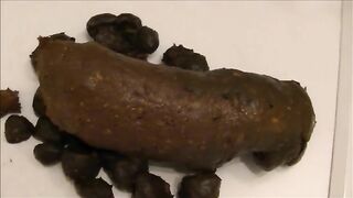 Tasty hard and long black turd