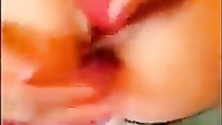 Lady in stockings banging with dildo