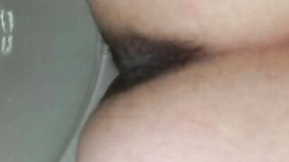 Dark hot pooping asshole