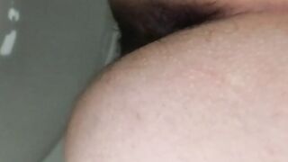Dark hot pooping asshole