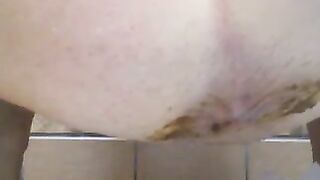 Sexy hot girl poops and masturbates