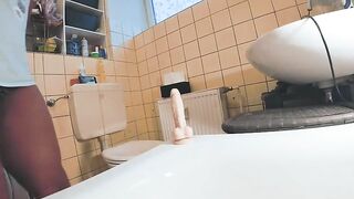 Ebony lady riding dildo