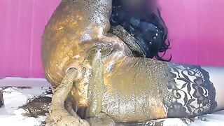 Beautiful ass girl playing with shit