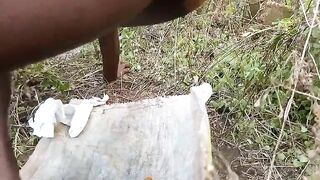 Sexy dark hairy pussy ebony girl poop