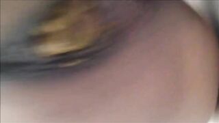 Sweet hairy babe pooping in the bedroom