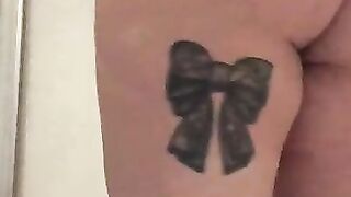 Hairy pussy lady poop closeup