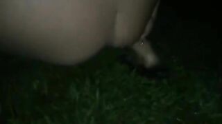 Amateur pissing and pooping outdoor