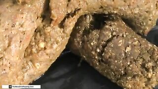 Hairy milf and tasty grainy poop