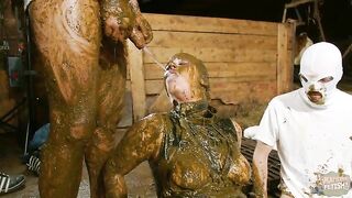 Betty gets peed being covered in cow shit