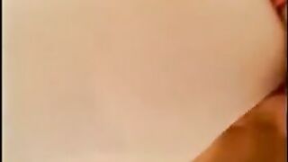 Blonde milf shitting heavy quantity in white panty