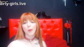 Redhead cam slut ass fingering