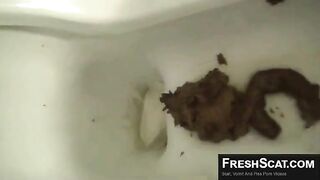 Massive dark poop from Japanese milf