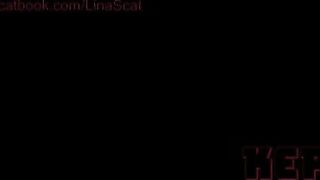 Cute brunette girl Lina shitty anal orgasm