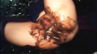 Girl shitting liquid from a anal insertion