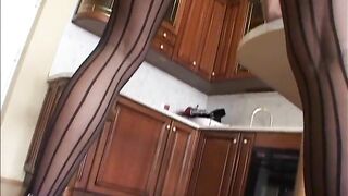 Stunning hot brunette babe poops