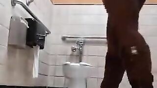 Posing and shitting in the toilet