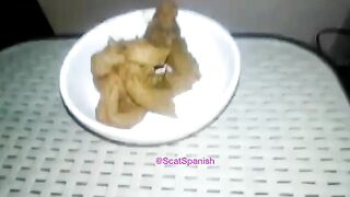 Dirty hot poop on the plate