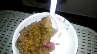 Dirty hot poop on the plate