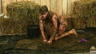 Dirty and messy cowshit play