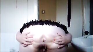 Mature bbw in kinky lingerie shitting smearing and toying