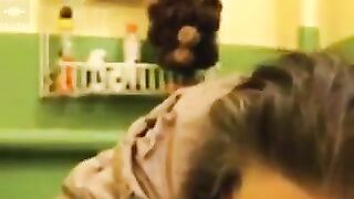 Dirty nerdy chubby milf pooping