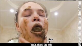 Slut Sasha Fucked And Fed Shit