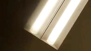 Hot girl takes a massive piss on a public toilet