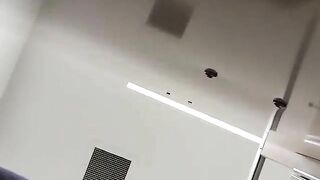 Girl holds her ass cheeks apart in the shower