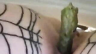 Green turd in closeup