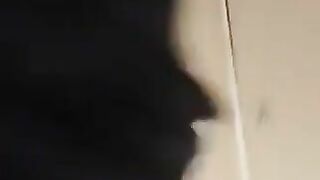 Babe lets piss flow on net stockings