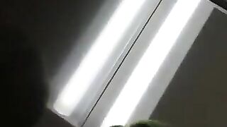 Girl forces finger full of shit into her ass