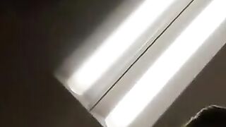 Woman in a fishnet stocking lets a cock fuck her ass in a bathtub