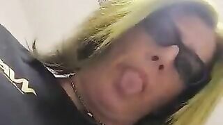 Slut deforms her asshole with extreme fishnet stockings