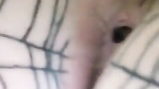 Girl is confined in fishnet stockings while shitting on herself