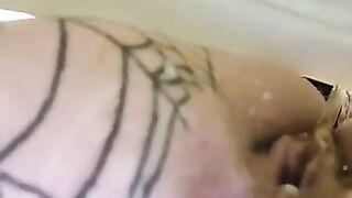 Woman gets butt plugged and has her pussy pierced with a needle