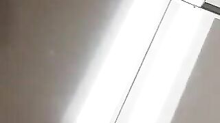 Girl shits through a net to the floor