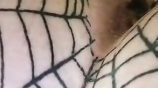 Girl shits through a net to the floor