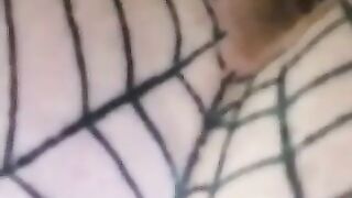 Girl shits through a net to the floor