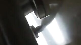 Chubby slut takes a shit in her fishnet stockings