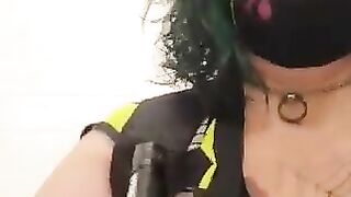Dirty horny lady and hard poop