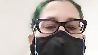 Slut in stockings shits on her face