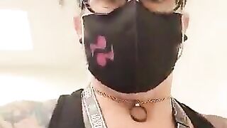 2Masked mature lady pooping closeup