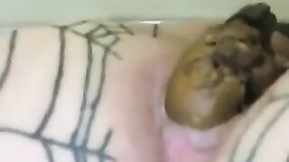 Gorgeous pink asshole and dark turd