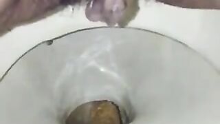 POV shitting closeup