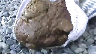 Asian girl and messy panty poop