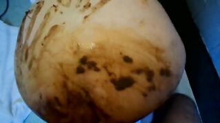 Smearing her sexy ass while fucking