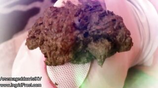 Stunning thick booty lady poops on slave