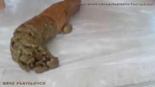 Chubby mature fat lady poops