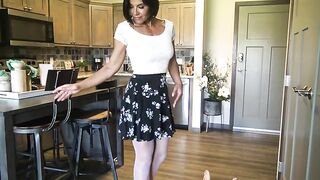 Feeding her horny man with poop