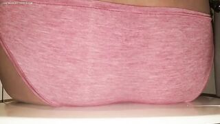 Seated panty poop show